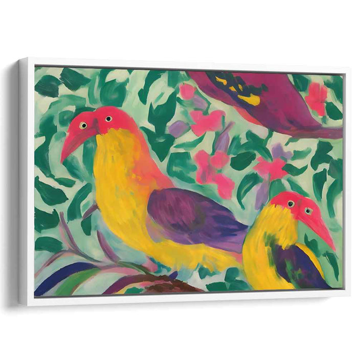 Feathered Eden: Vibrant Avian Paradise Canvas Art Print
