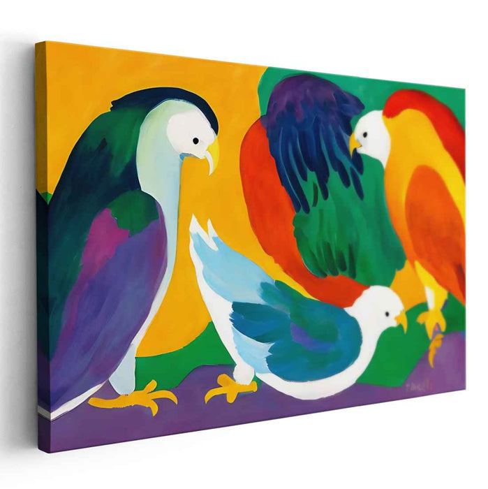 Flamboyant Feathers: Colorful Parrot Canvas Art Print