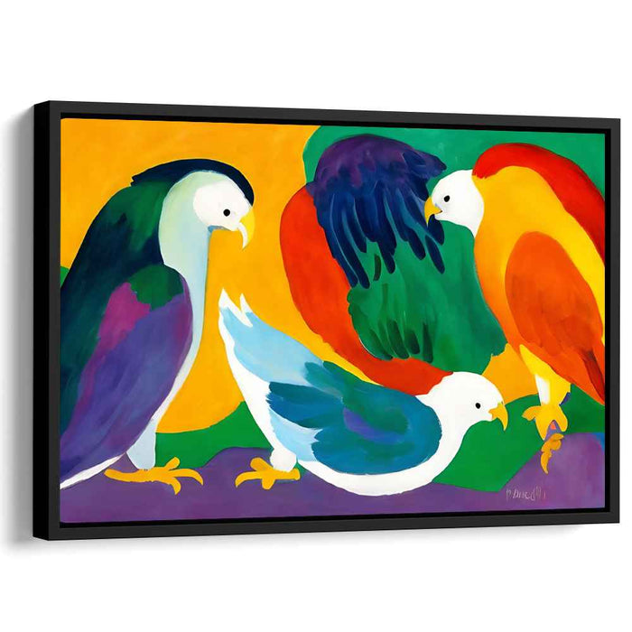 Flamboyant Feathers: Colorful Parrot Canvas Art Print