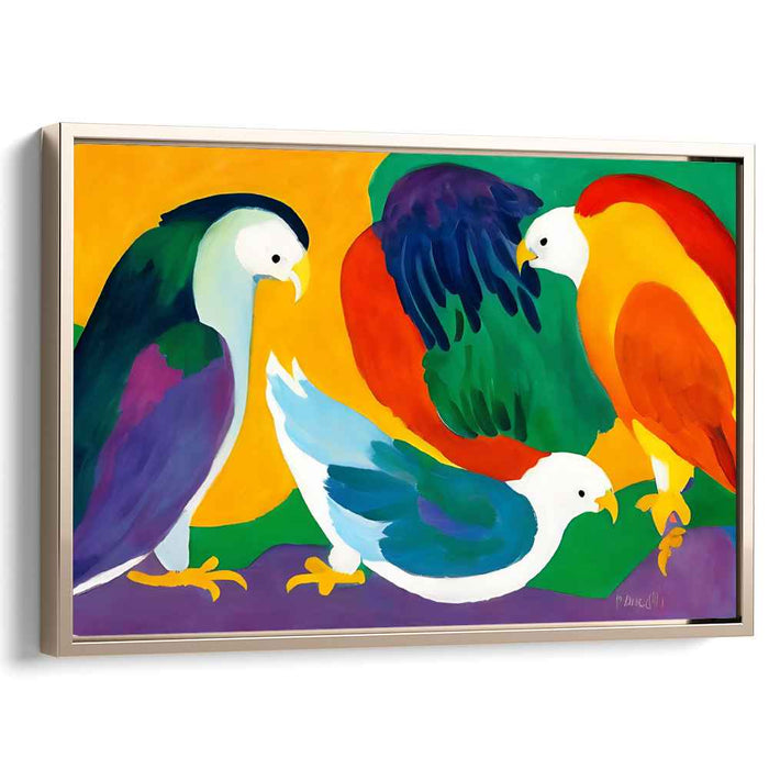 Flamboyant Feathers: Colorful Parrot Canvas Art Print