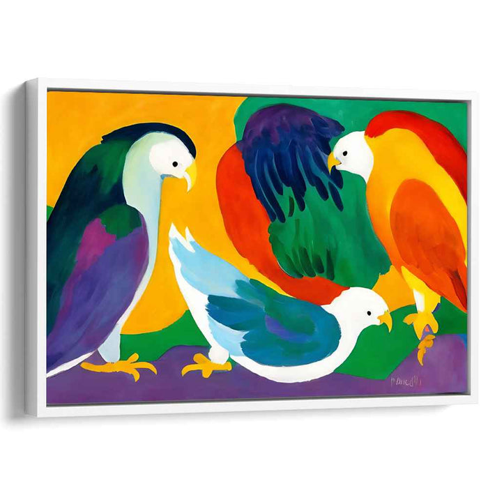 Flamboyant Feathers: Colorful Parrot Canvas Art Print