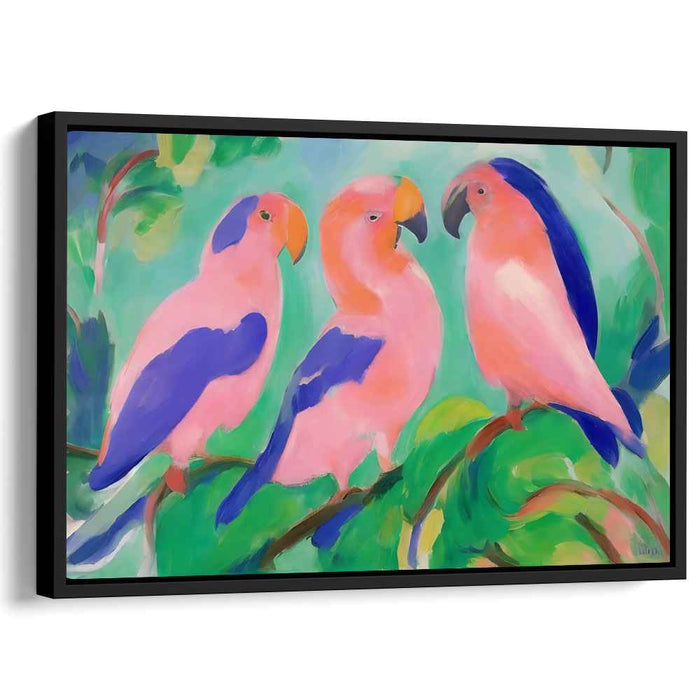 Pastel Parrots: Nature's Harmony on Canvas