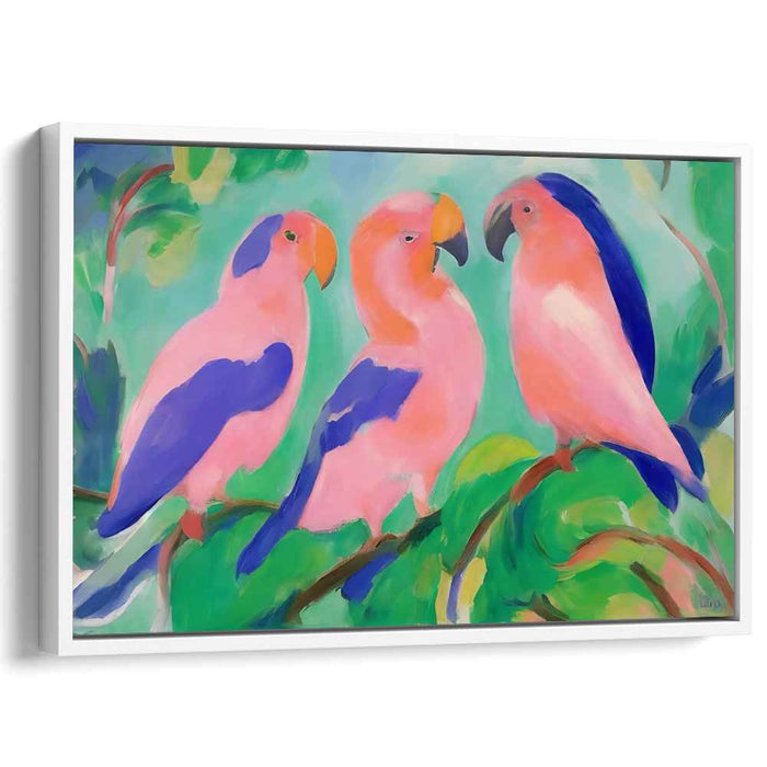 Pastel Parrots: Nature's Harmony on Canvas