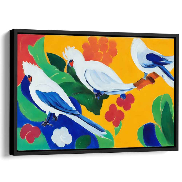 Lively Cockatoos: A Burst of Colorful Nature on Canvas