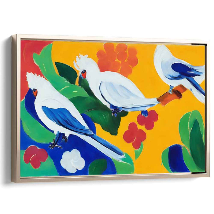 Lively Cockatoos: A Burst of Colorful Nature on Canvas
