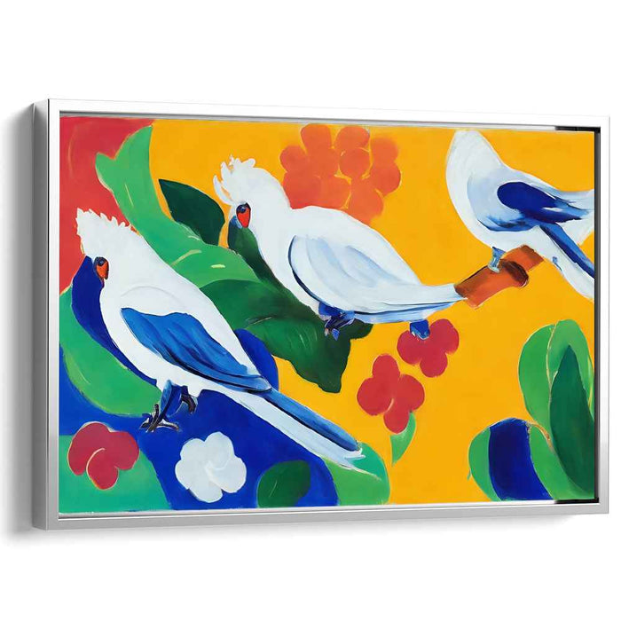 Lively Cockatoos: A Burst of Colorful Nature on Canvas