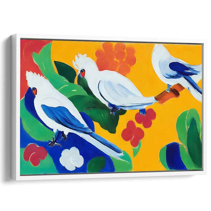 Lively Cockatoos: A Burst of Colorful Nature on Canvas