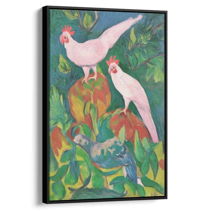 Exuberant Cockatoos: Fauvist Tropical Birds Canvas Art Print