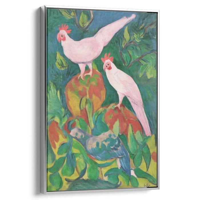 Exuberant Cockatoos: Fauvist Tropical Birds Canvas Art Print