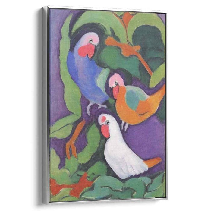 Tropical Avian Vibrance: Exotic Fauvist Tropical Birds Canvas Art Print