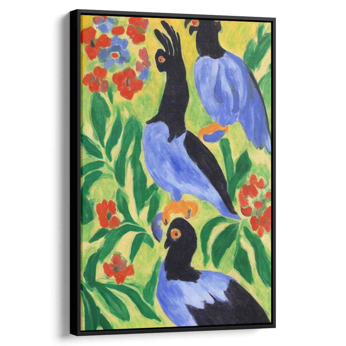 Vibrant Cockatoos: Fauvist Tropical Paradise Canvas Art Print