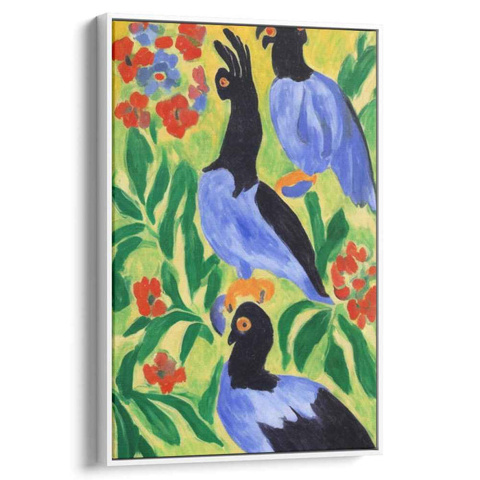 Vibrant Cockatoos: Fauvist Tropical Paradise Canvas Art Print