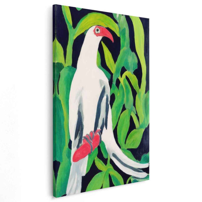 Feathered Purity: Vibrant White Bird Canvas Art Print