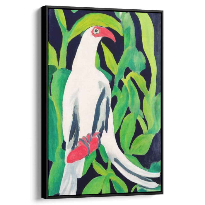 Feathered Purity: Vibrant White Bird Canvas Art Print
