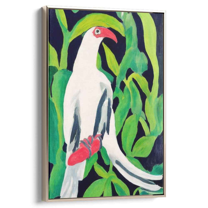 Feathered Purity: Vibrant White Bird Canvas Art Print