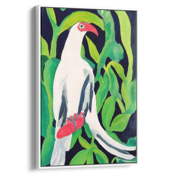 Feathered Purity: Vibrant White Bird Canvas Art Print