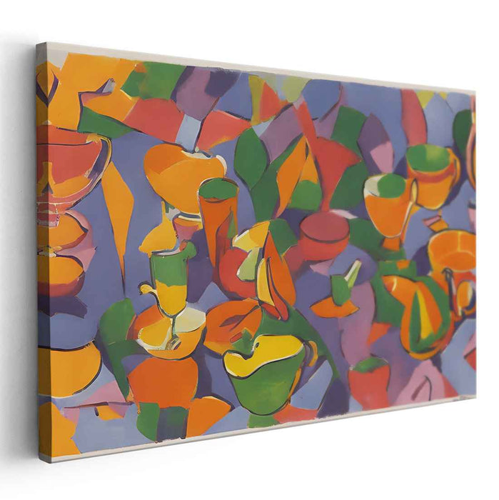 Whimsical Object Symphony: Abstract Play on Everyday Objects Canvas Art Print