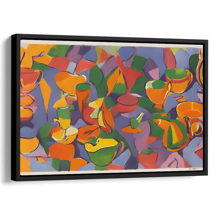 Whimsical Object Symphony: Abstract Play on Everyday Objects Canvas Art Print