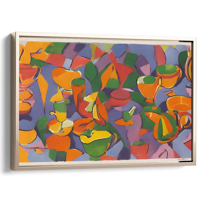 Whimsical Object Symphony: Abstract Play on Everyday Objects Canvas Art Print