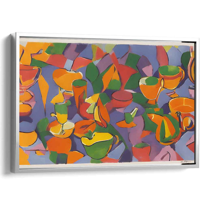 Whimsical Object Symphony: Abstract Play on Everyday Objects Canvas Art Print