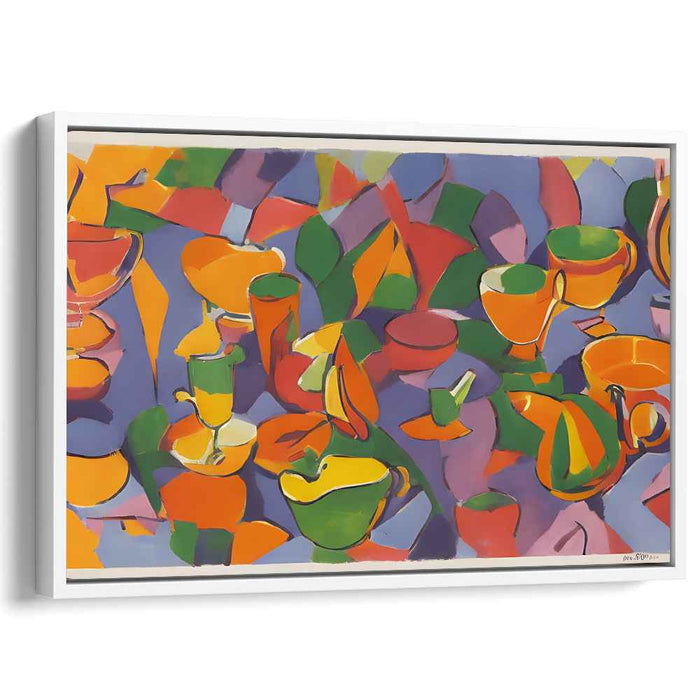 Whimsical Object Symphony: Abstract Play on Everyday Objects Canvas Art Print