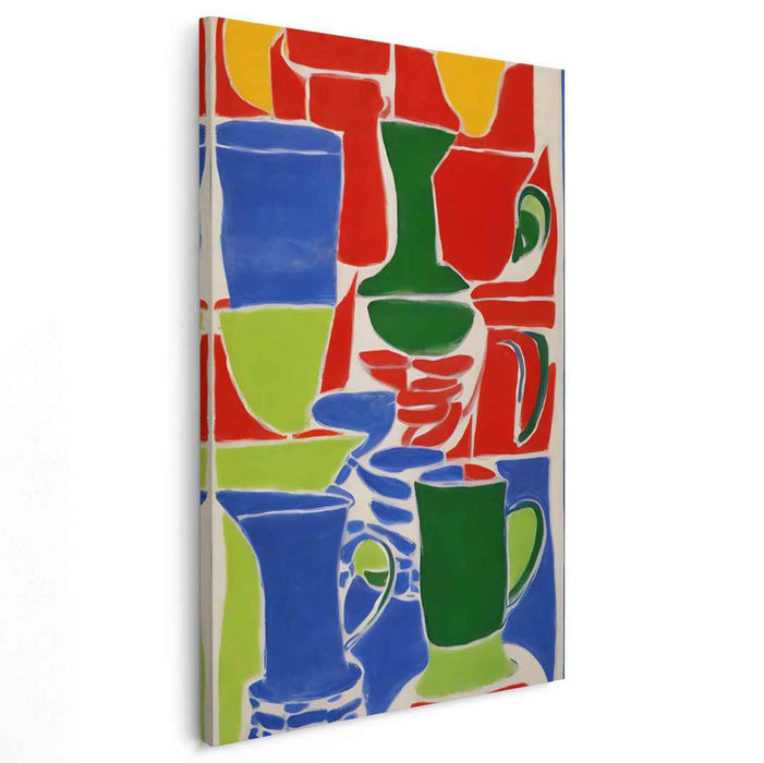 Fragments of Silence Unseen: Abstract Still Life of Cups and Vases