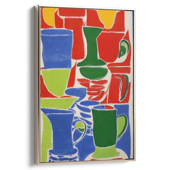 Fragments of Silence Unseen: Abstract Still Life of Cups and Vases