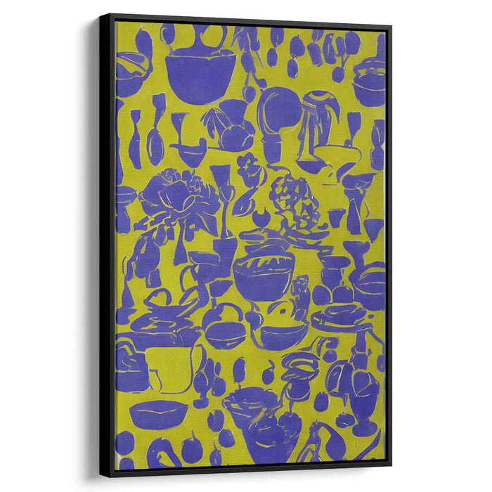 Everyday Objects: Bold Yellow and Blue Minimalist Canvas Art