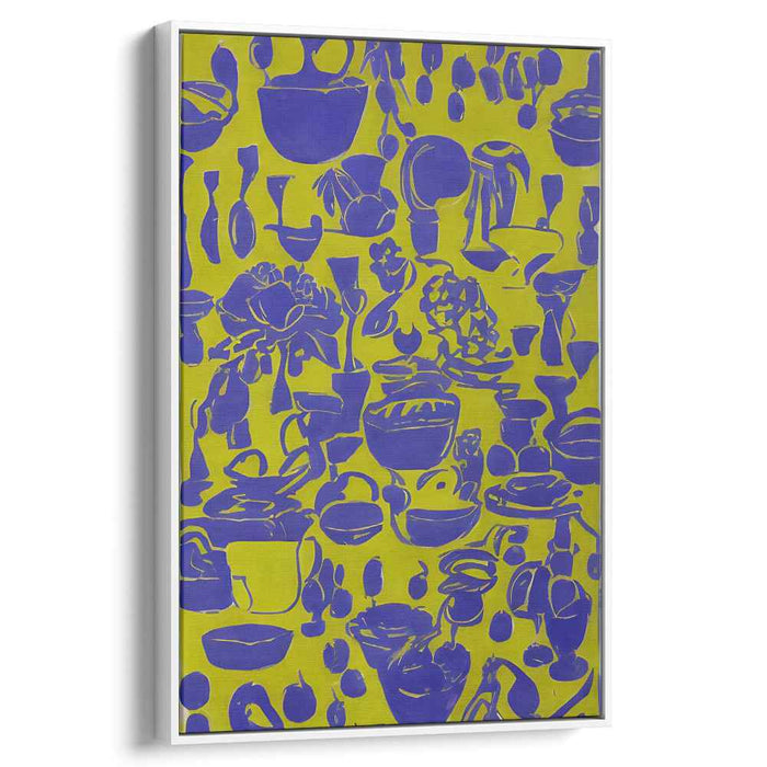 Everyday Objects: Bold Yellow and Blue Minimalist Canvas Art