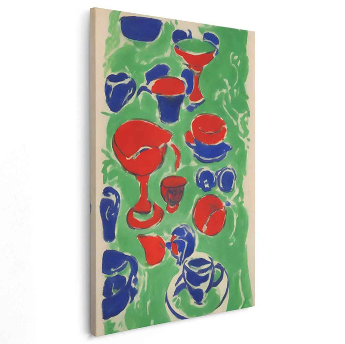 Porcelain Poetry: Colorful Cups and Vessels Canvas Art Print