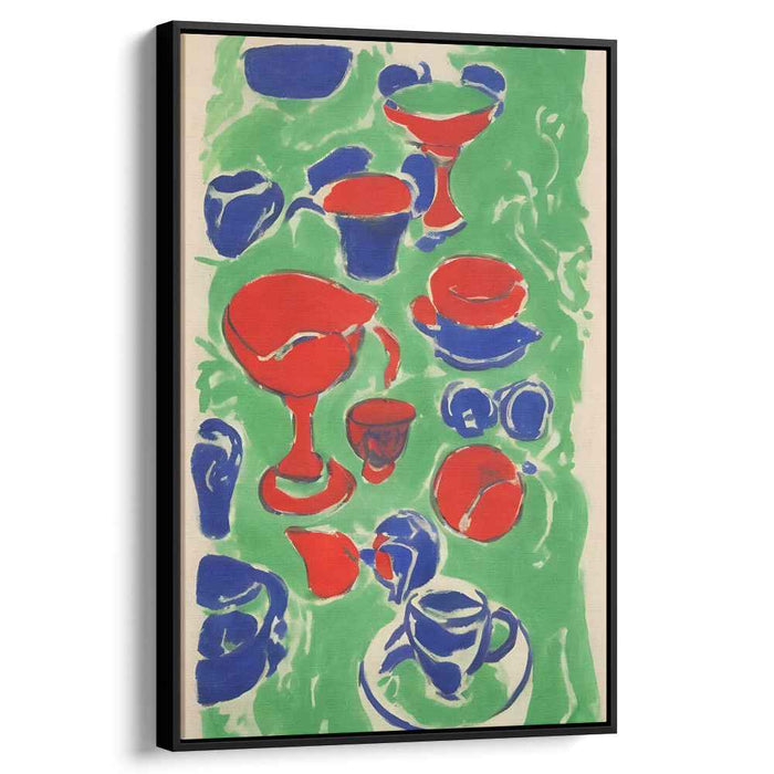 Porcelain Poetry: Colorful Cups and Vessels Canvas Art Print