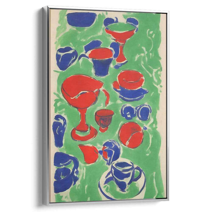 Porcelain Poetry: Colorful Cups and Vessels Canvas Art Print