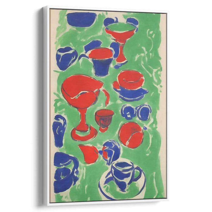 Porcelain Poetry: Colorful Cups and Vessels Canvas Art Print
