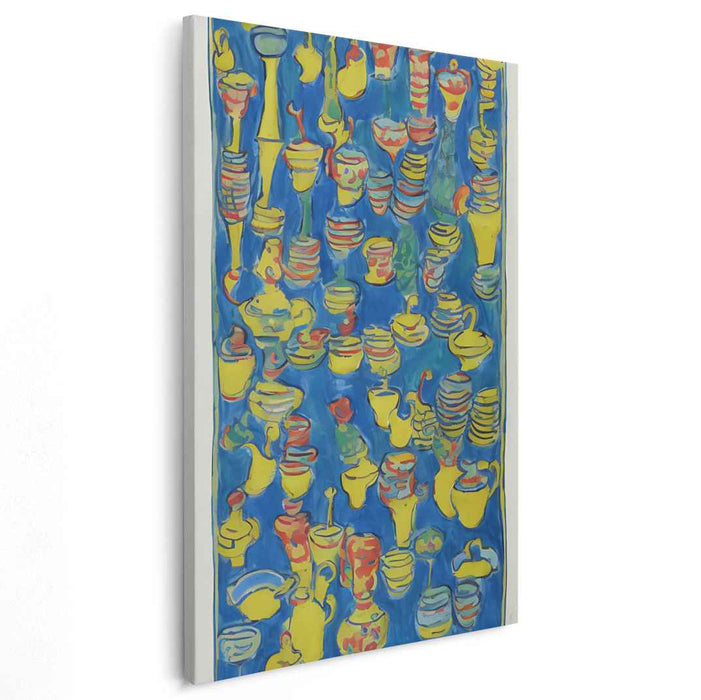 Vibrant Pottery Parade: Colorful Ceramic Canvas Art Print