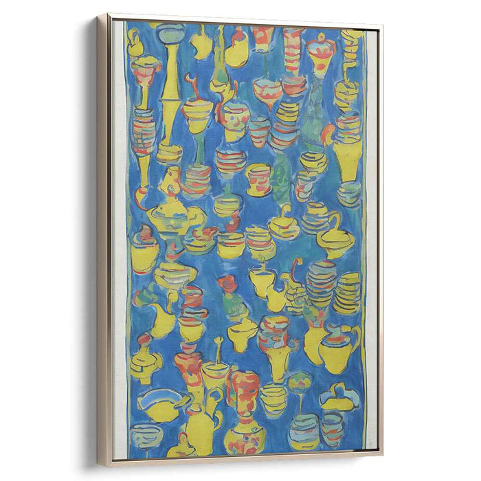 Vibrant Pottery Parade: Colorful Ceramic Canvas Art Print