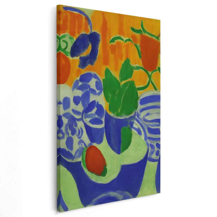 Aqua Terra Fusion: Blue and Green Harmony Canvas Art Print