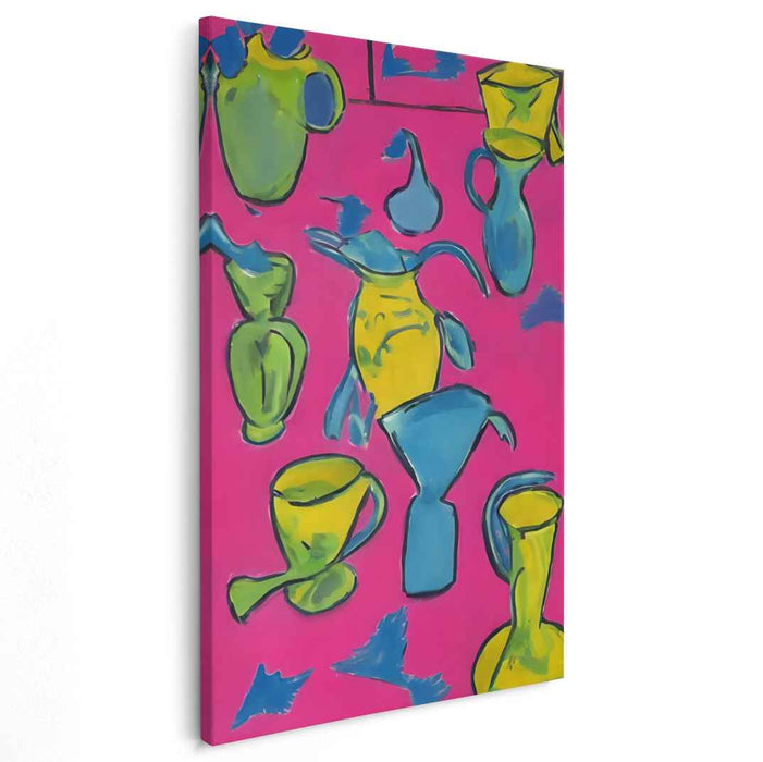 Playful Vessels: Bold Pop Art Still Life Canvas