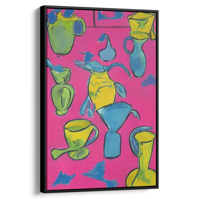 Playful Vessels: Bold Pop Art Still Life Canvas