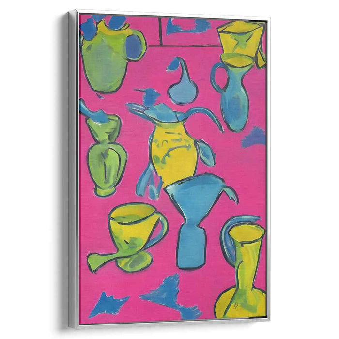 Playful Vessels: Bold Pop Art Still Life Canvas