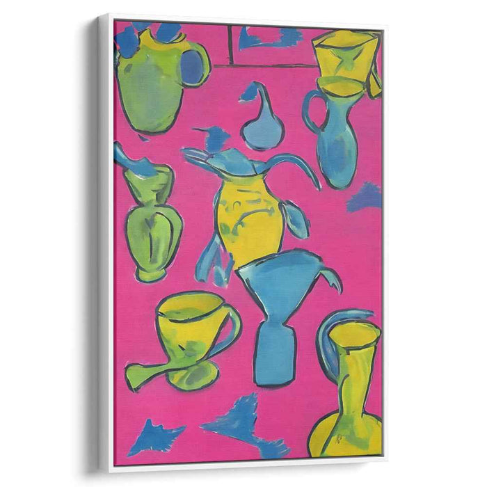 Playful Vessels: Bold Pop Art Still Life Canvas