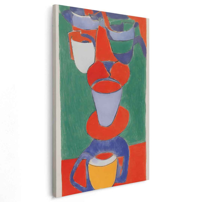 Vivid Coffee Cups: Bold Modernist Canvas Art Print