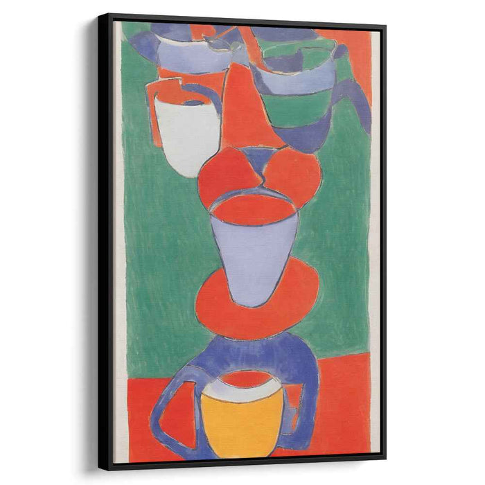 Vivid Coffee Cups: Bold Modernist Canvas Art Print