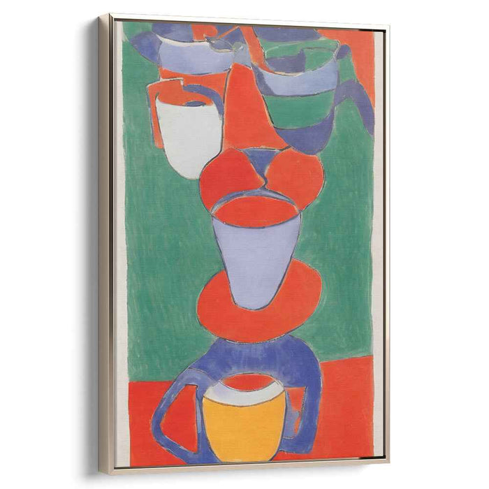Vivid Coffee Cups: Bold Modernist Canvas Art Print