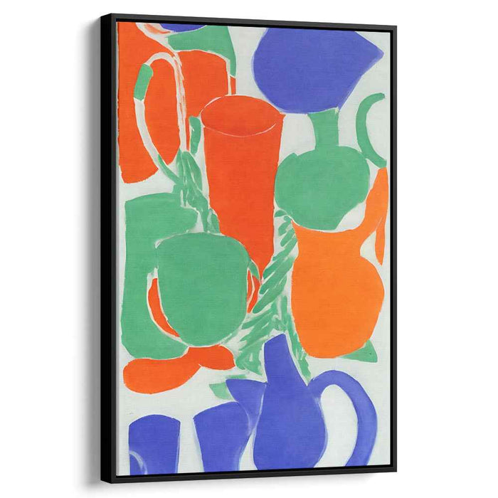 Vivid Vessels Bursting with Color: Abstract Colorful Pitchers and Jugs Canvas Art Print
