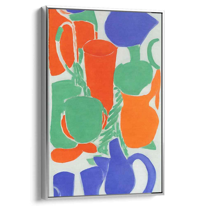 Vivid Vessels Bursting with Color: Abstract Colorful Pitchers and Jugs Canvas Art Print