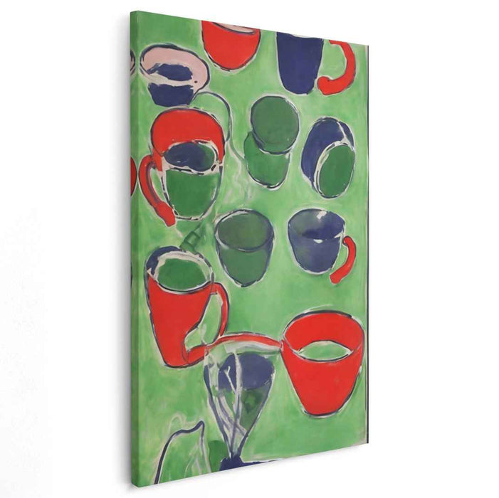 Vibrant Mornings: Pop Art Cups and Mugs Canvas Print
