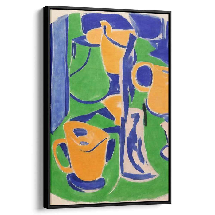 Liquid Echoes in Color: Abstract Modern Jugs and Cups Canvas Art Print