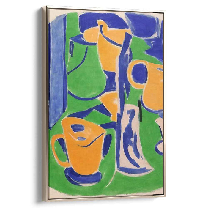 Liquid Echoes in Color: Abstract Modern Jugs and Cups Canvas Art Print