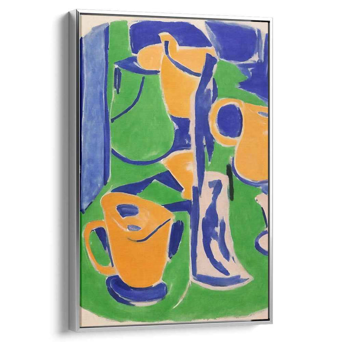 Liquid Echoes in Color: Abstract Modern Jugs and Cups Canvas Art Print