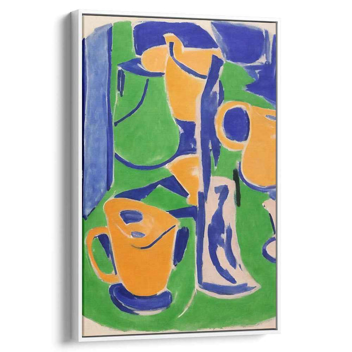 Liquid Echoes in Color: Abstract Modern Jugs and Cups Canvas Art Print